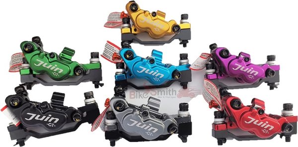 JUIN Tech GT-P Dic Brakes for Road CX MTB Hydraulic Disc Brake sets in Green Blue Purple Gold Black Red Grey also GT-P DB1 GT-F X1 F1 and R1