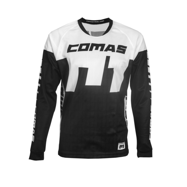 COMAS Trial Trikot langarm Kinder Shirt - schwarz / weiß