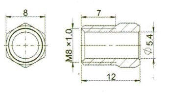 Überwurfmutter Edelstahl / Leitungsverschraubung M8x1 für FORMULA R / R1 / MEGA