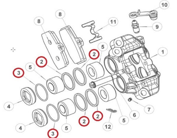 OHVALE GP-0 O-Ring-Set Reparatur / Formula 4-Kolben Bremse O-Ring Set
