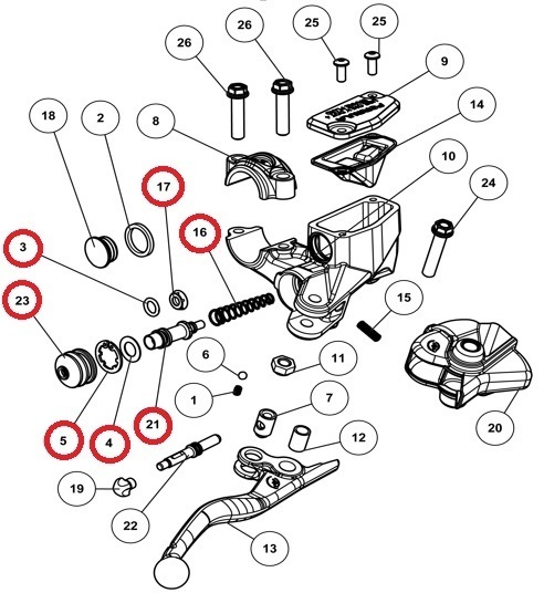 OHVALE GP-0 Bremszylinder Reparatursatz / Master Cylinder Repair Kit