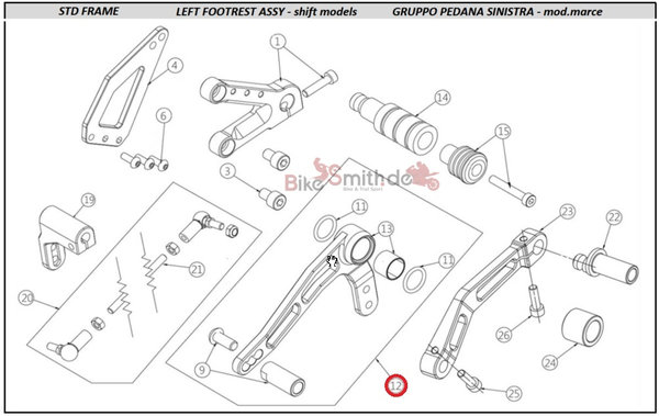 OHVALE GP-0 / GP-2 Schalthebel komplett / Shift lever assy