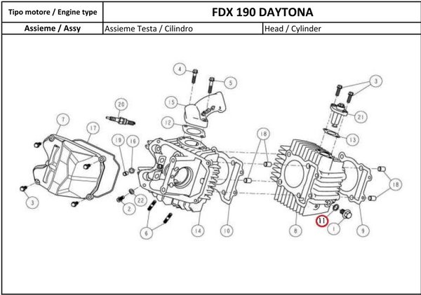 OHVALE GP-0 / GP-2 190 Daytona Dichtung Verschlussschraube Zylinder / Kupferdichtung M10