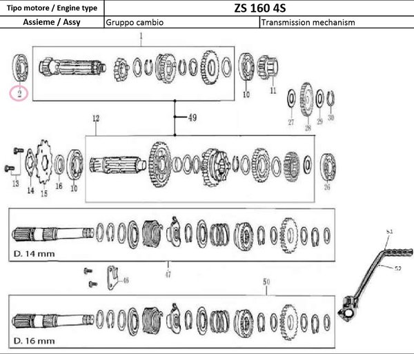 OHVALE GP-0 160 4S Kugellager Getriebeingangswelle / Bearing Gearbox Main Shaft