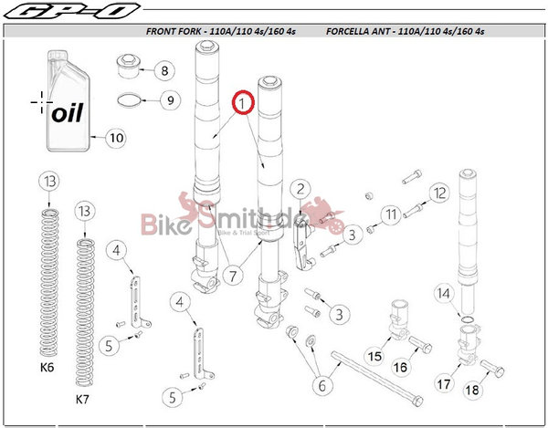 OHVALE Kit GP-0 Gabel komplet | 01.FA.0005.L