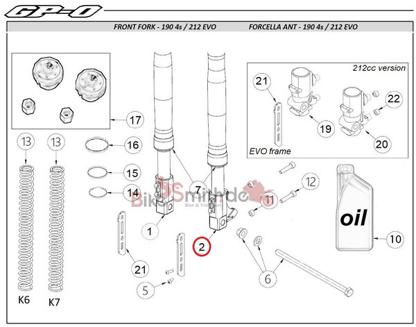OHVALE CNC-Gabelfuß links - GP-0 190 EVO / 212 EVO | 01.FA.0041.L